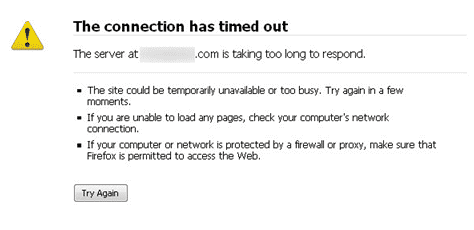 the connection is timed out