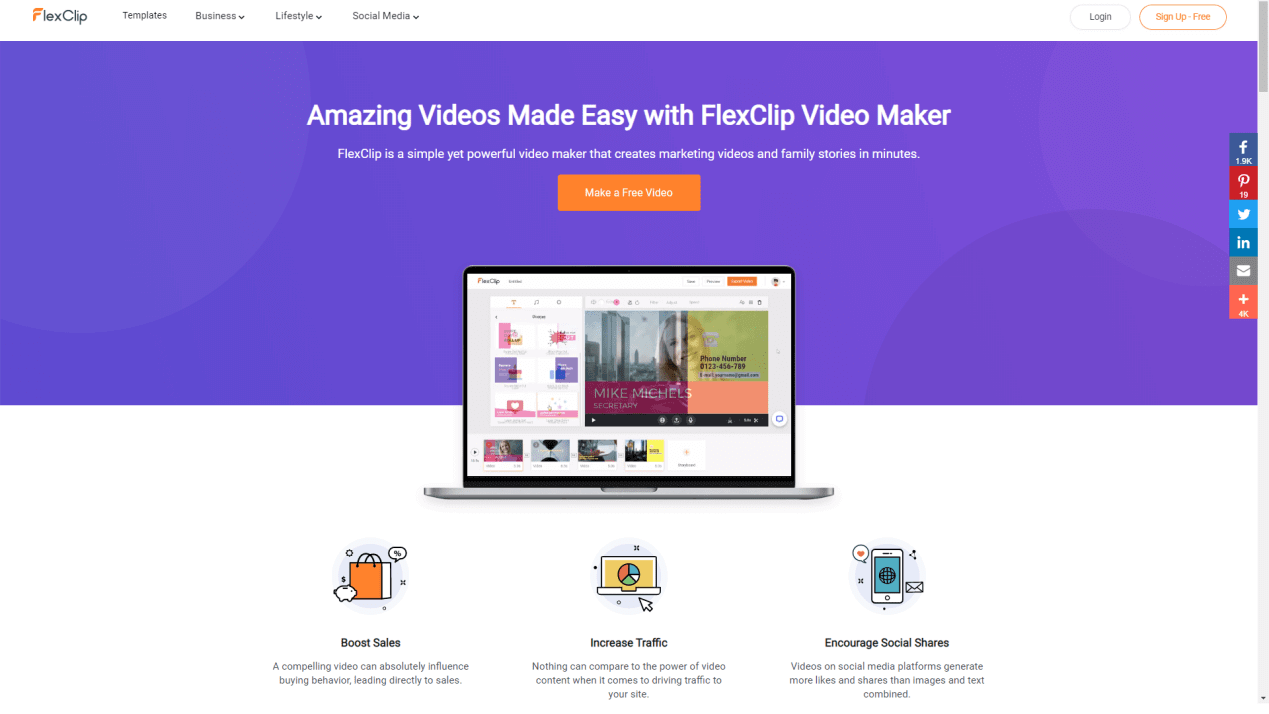Making a free video? Try FlexClip to create a fancy video! 1 Introduction of FlexClip min
